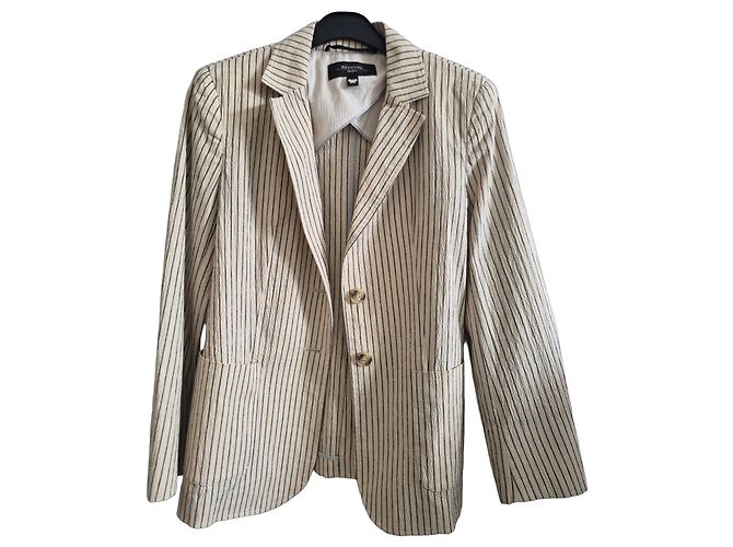 Weekend Max Mara Blazer a righe beige e blu Blu scuro