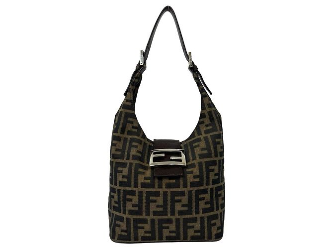 Fendi Zucca FF Pattern Mini Tote Bag Brown Black