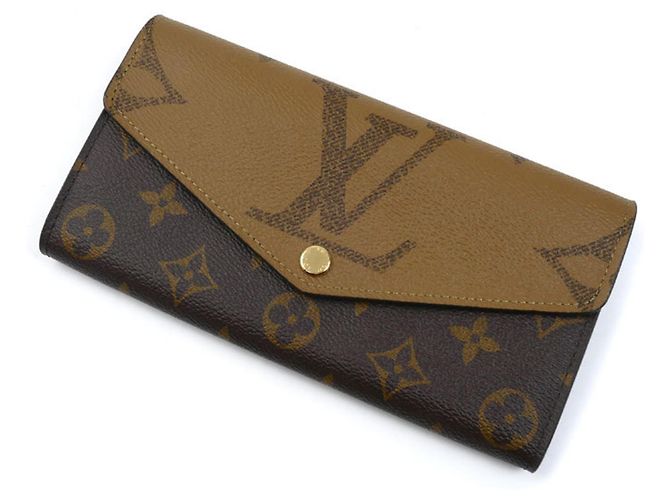 Sarah Louis Vuitton Monogram Giant Reverse Brown Long Wallet