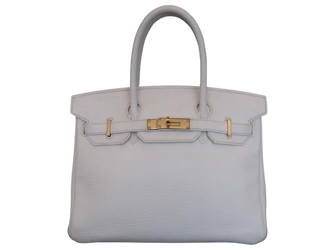 Sac à main Hermès Birkin Taurillon Clemence 30 Blanc