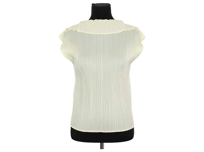 Pleats Please Top sin mangas amarillo