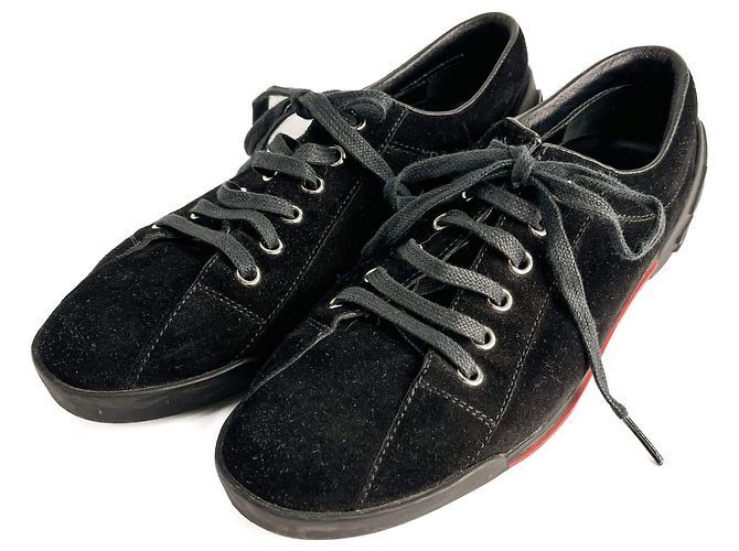 Gucci Baskets en Suède Web Boston 38 Noir