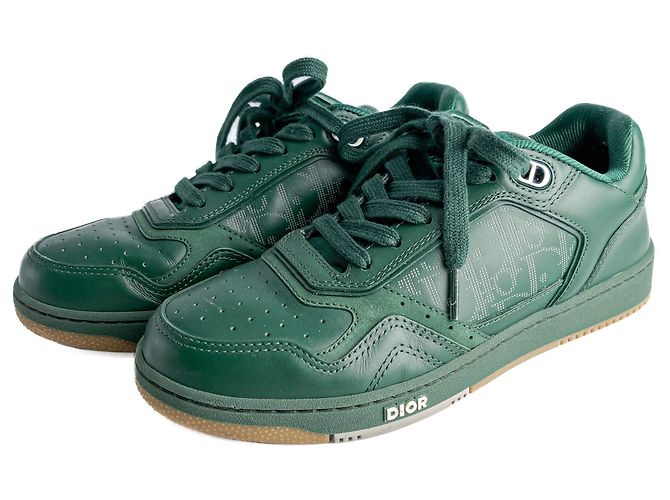 Dior Baskets Obliques en Cuir B27 38 Vert
