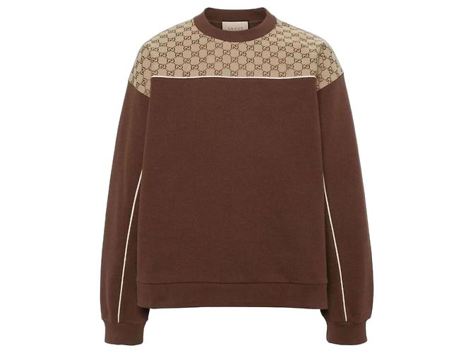 Gucci GG Monogram Pullover Brown Cotton