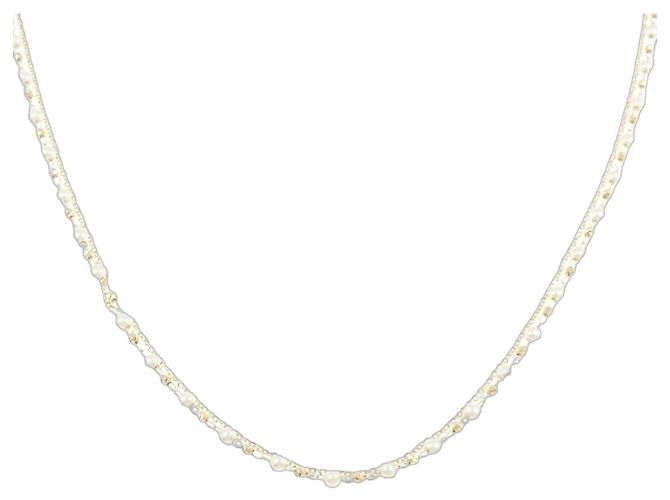 Autre Marque Collar 2 en 1 de perlas de agua dulce Au750 Dorado