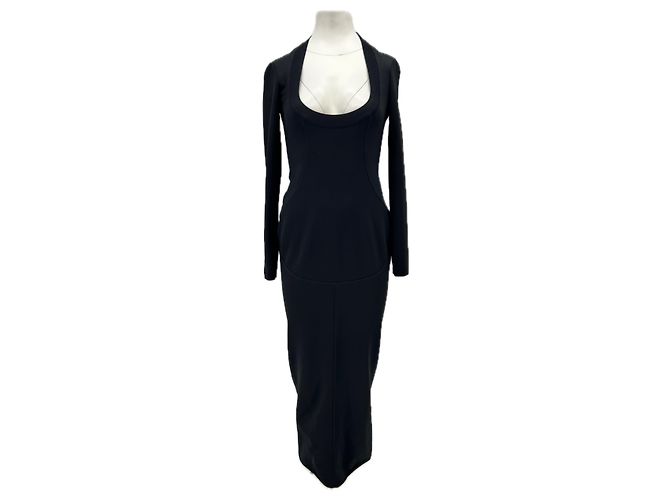 Alaïa Schwarzes Dekolleté-Kleid