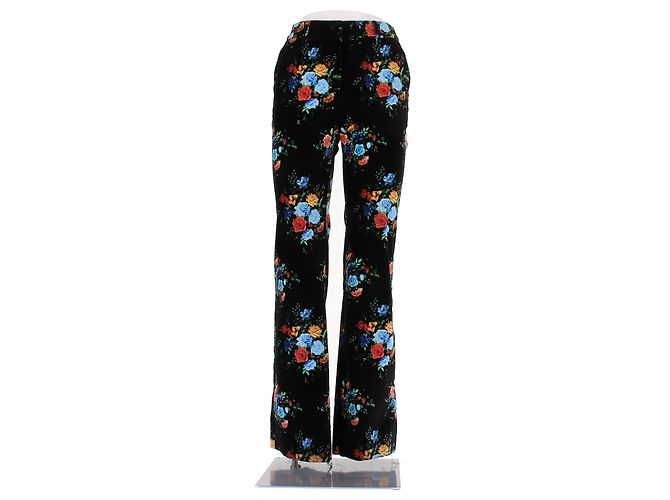 Paco Rabanne Pantalón estampado de flores Negro