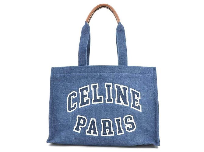 Céline Celine Große Cabas-Tasche in Denim Blau