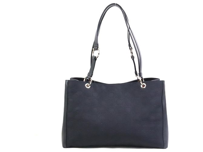 Gancini Borsa a spalla nera Salvatore Ferragamo Nero