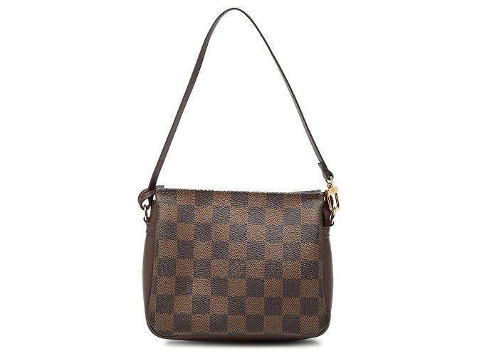 Trousse Pochette Damier Ebene Marrón Louis Vuitton Castaño