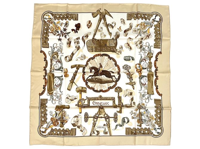 Silk In Cachecol de seda bege Hermès