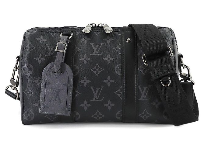 Bolsa de ombro Keepall City Monogram Eclipse Reverse Louis Vuitton Monograma