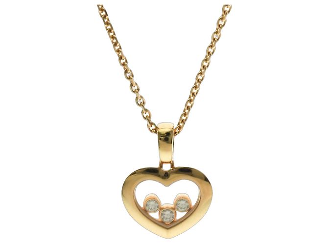 Collar Péndulo Chopard Happy Diamonds Dorado
