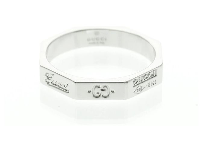 Anillo Octogonal Gucci Plata