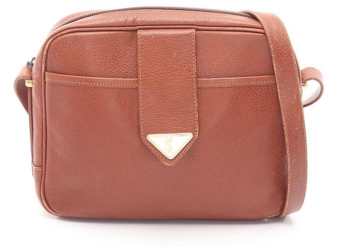 Borsa a spalla in pelle marrone Saint Laurent