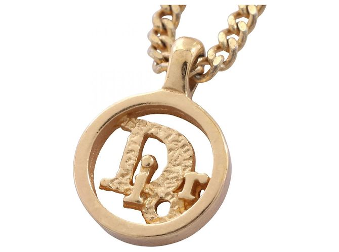 Collana con logo circolare Christian Dior D'oro