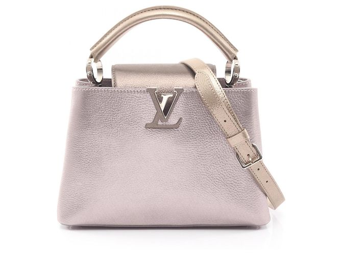 Bolsa Louis Vuitton Capucines BB 2 em 1 Marrom Rosa Dourado