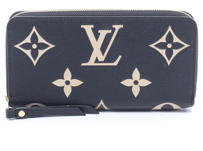 Louis Vuitton Zippy Wallet Black Beige