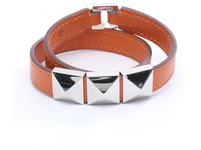 Pulseira Charm Collier de Chien Medor da Hermès Prata Laranja