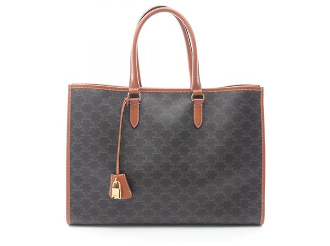 Céline Sac cabas horizontal Triomphe de Celine Marron Noir