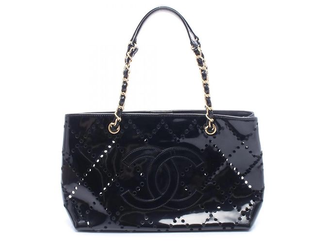 Timeless Perforierte Tote Bag Chanel Coco Mark Schwarz