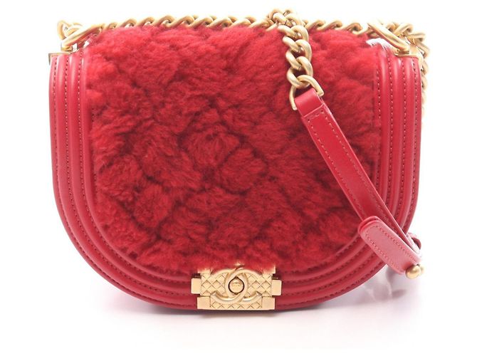 Bolso de Hombro Chanel Boy Small Roja