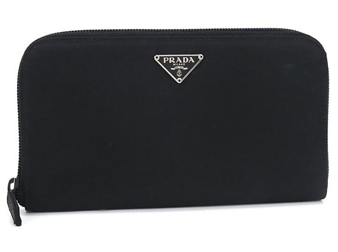 Prada Black Nylon Long Wallet