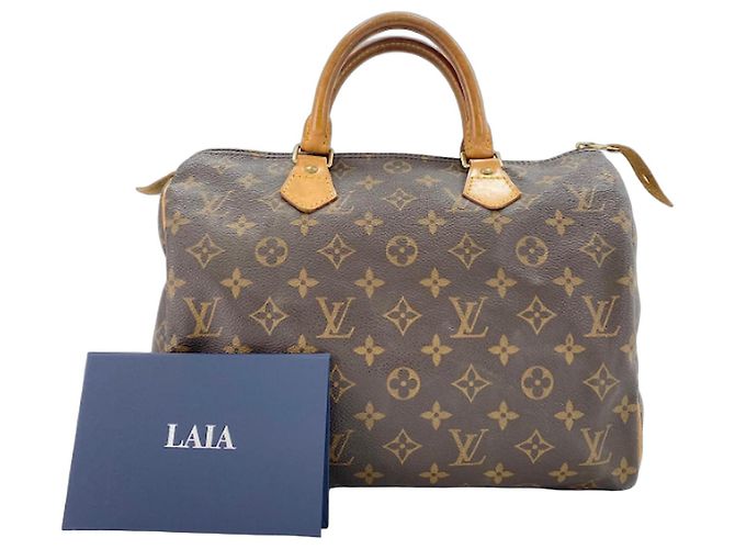 Louis Vuitton Speedy Handbag Monogram Canvas 30 Marron