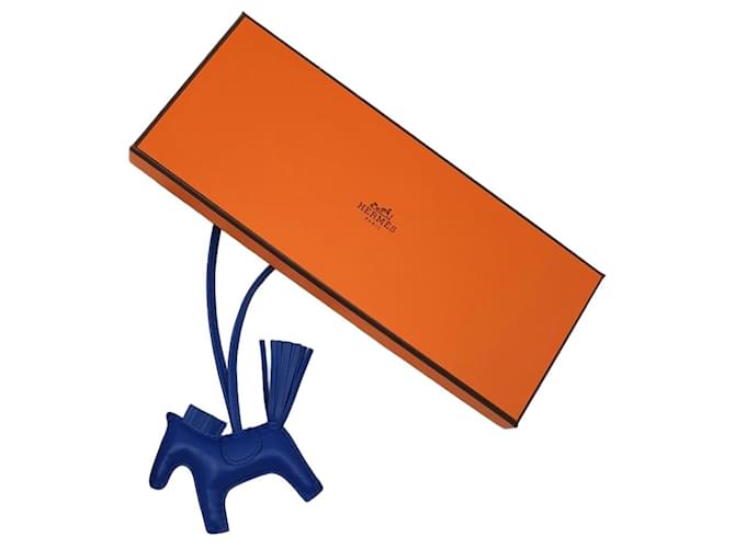 Hermès Bagcharm Rodeo PM bleu de France Milo Lambskin 