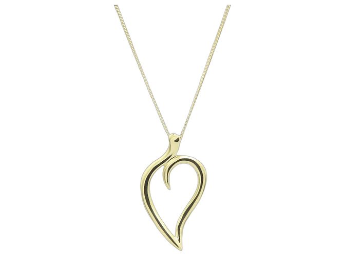 Collar de Corazón de Hoja de Oro Amarillo 18K Tiffany & Co. Dorado