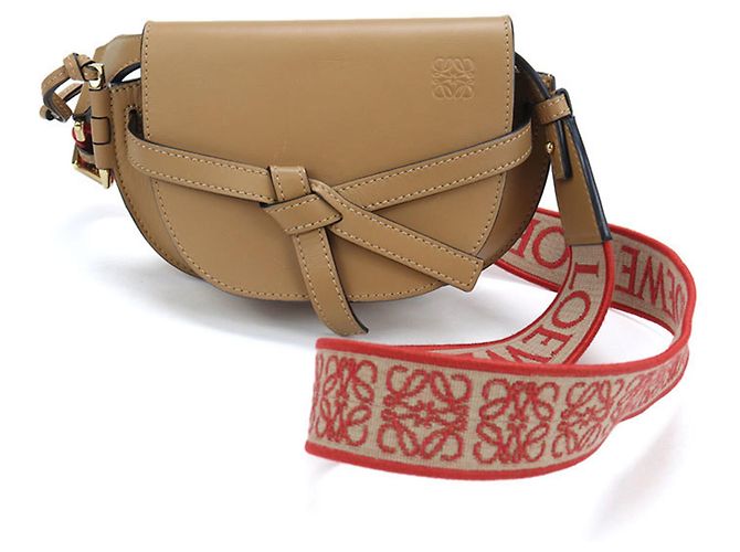 Bolsa de ombro Loewe Gate Dual Mini Marrom