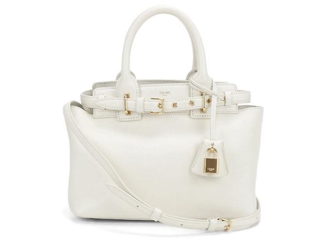 Céline Bolso Tote de Cuero Celine Blanco