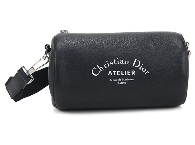 Borsa a spalla in pelle nera Christian Dior Nero