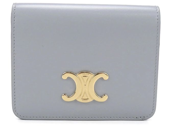 Céline Celine Triomphe Bi-fold Wallet Blue