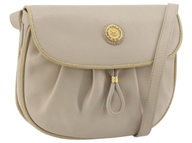 Céline Bolsa de Ombro CELINE em Couro Bege Dourado Auth 175145A