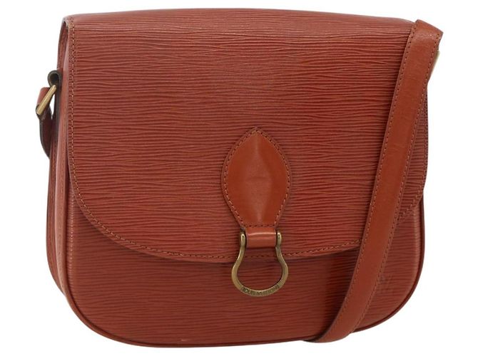 LOUIS VUITTON Bolsa de Ombro Epi Saint Cloud GM Marrom M52193 LV Auth 175646