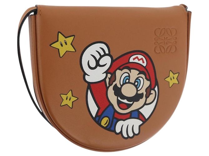 LOEWE - Bolsa Super Mario Super Mario em couro marrom Auth 167232SM