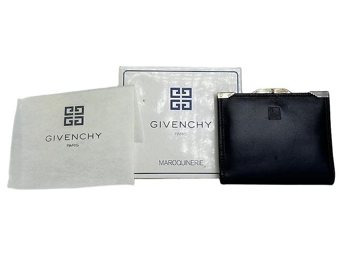 Vintage Givenchy Leather Logo Wallet Black