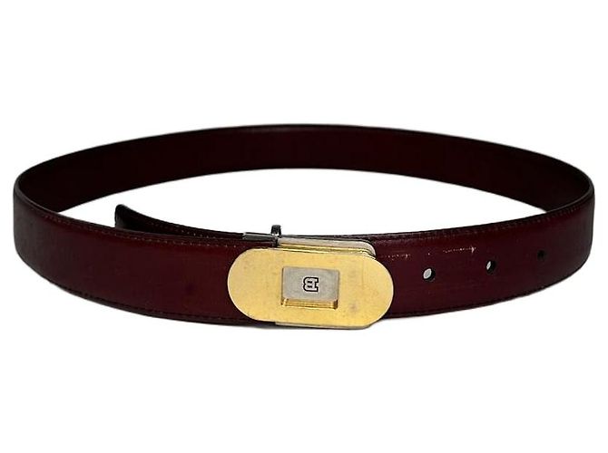 Vintage Bally Leather Belt Burgundy Dark red