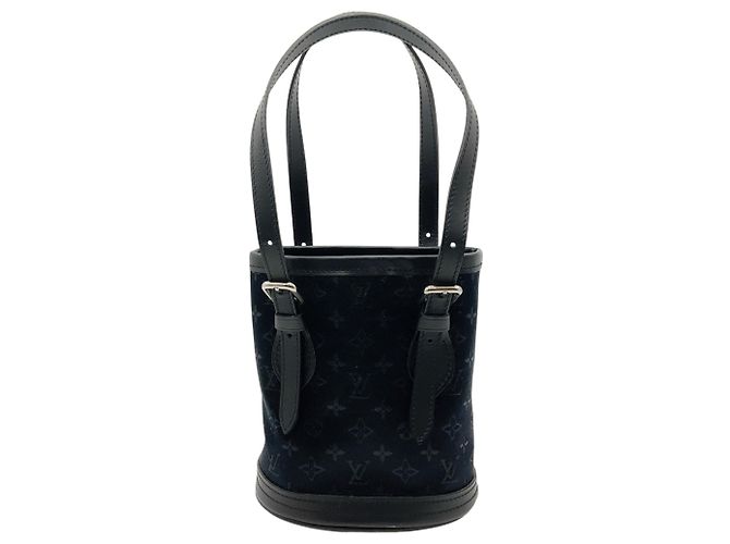 Bucket Borsa a secchiello mini logo in tela monogram nera Louis Vuitton Nero