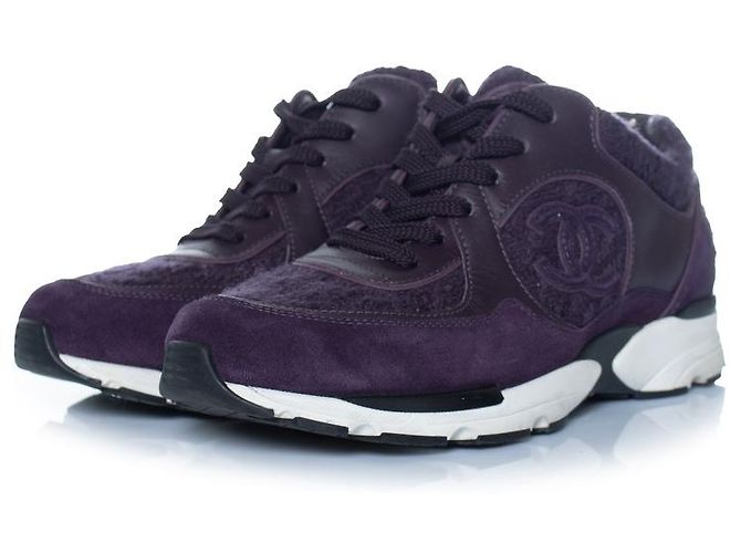 Baskets Chanel, logo CC entrelacé violet