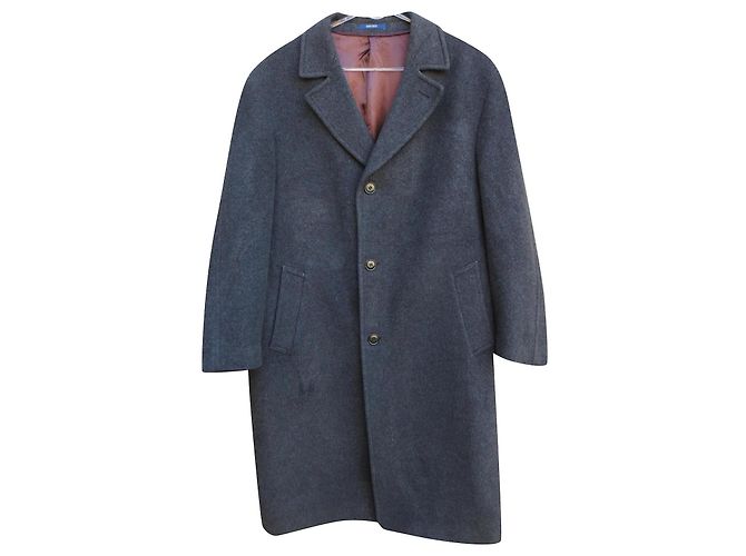 Kenzo Grey Wool and Cashmere Overcoat