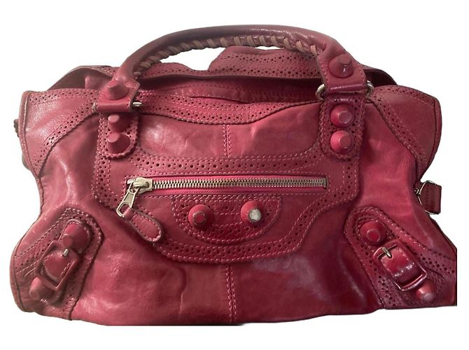 Balenciaga rosa Lederhandtasche Rot