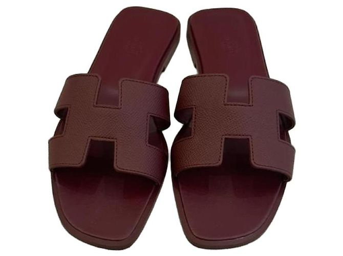 Hermès Oran Sandals Calfskin Rouge H Red