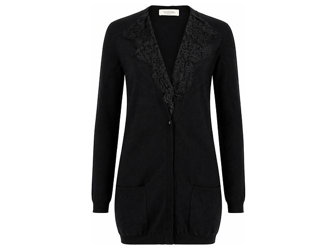 Cardigan de cashmere preto Valentino Garavani