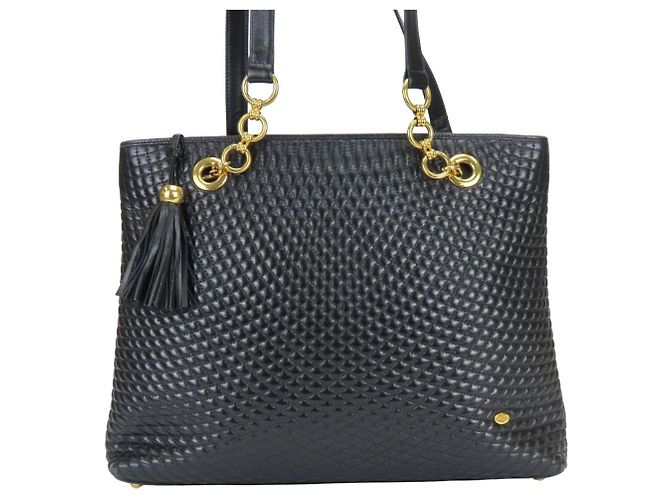 Bally gesteppte Leder-Tote Schwarz