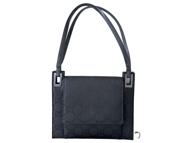 Borsa Gucci monogramma GG nera in tessuto Nero