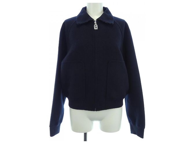 Giacca in pelle Hermès Blu Blu navy