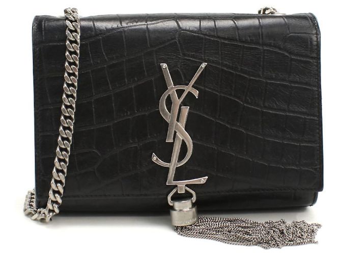 Borsa a spalla in pelle nera Saint Laurent Nero