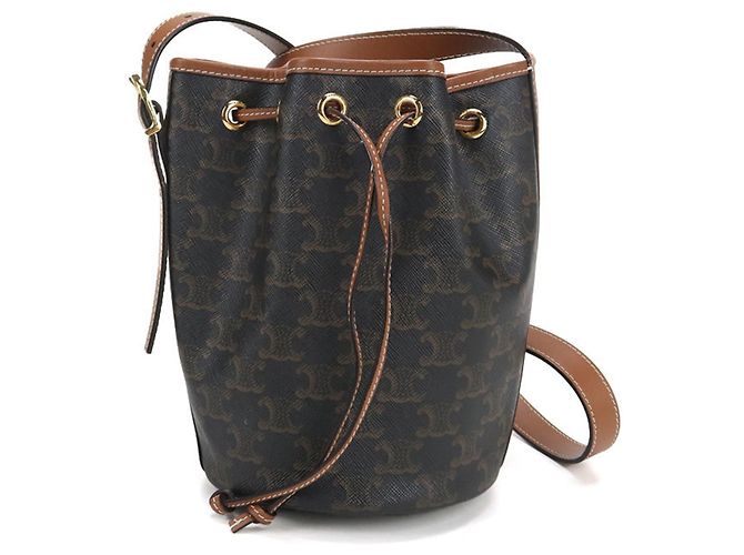 Céline Celine Triomphe Canvas Shoulder Bag Brown